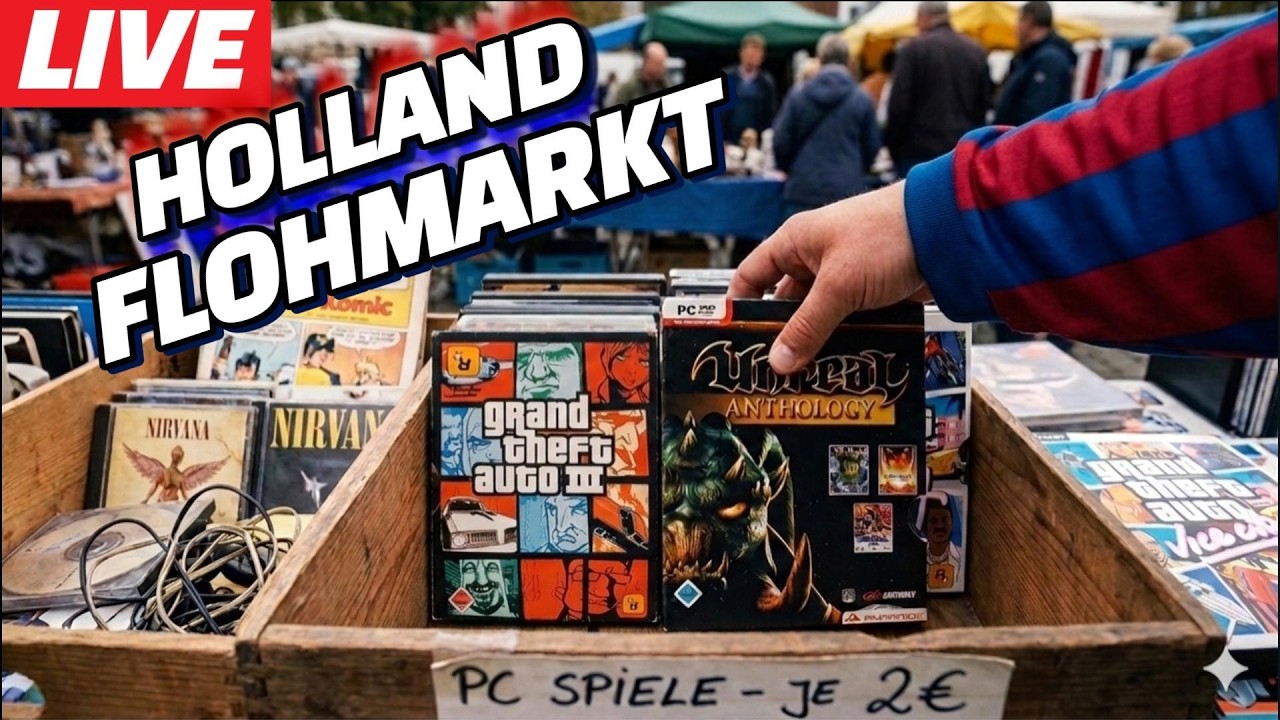 LIVE Flohmarkt Action #2  - Kisten voller Games in Holland & Deutschland - Retrogaming Reselling