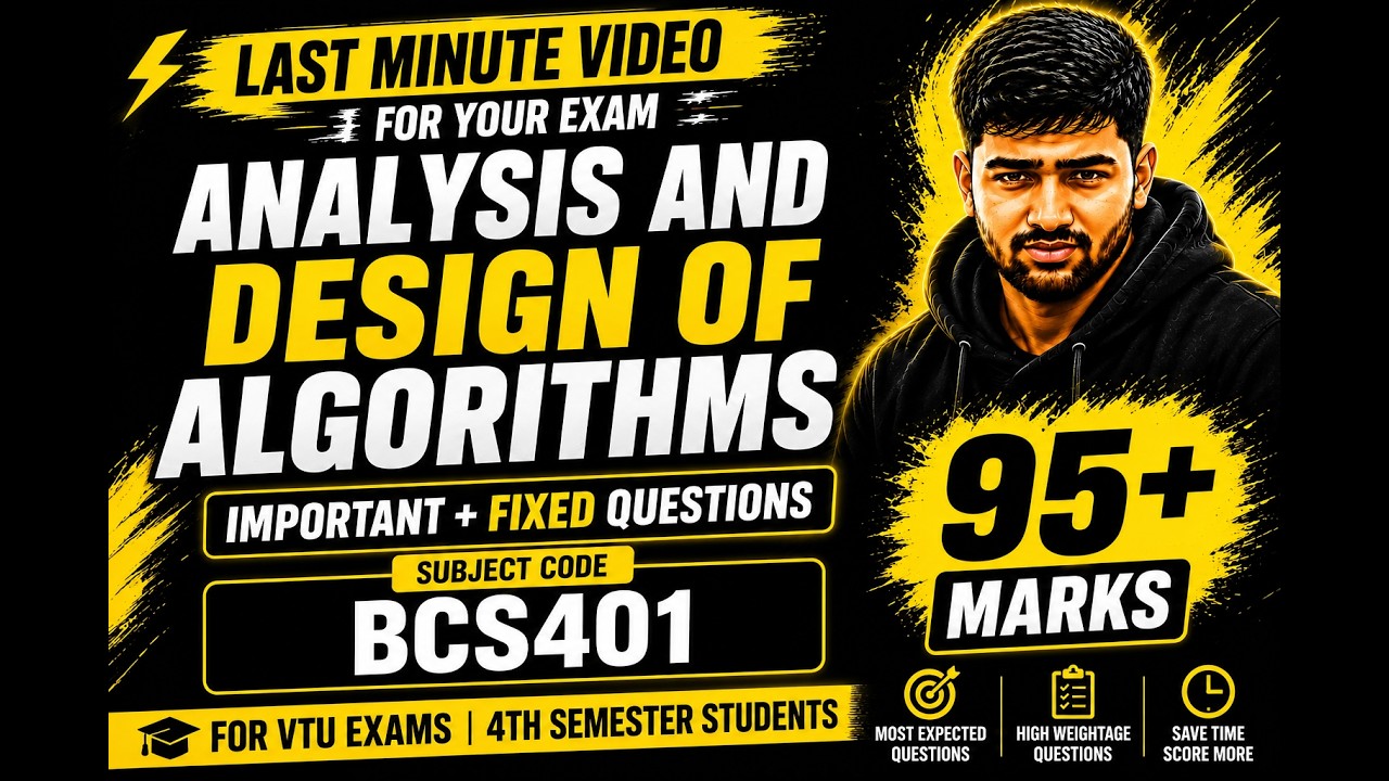 Analysis and Design of Algorithms | BCS401|Important Questions |Fixed Questions with Answers| ESF