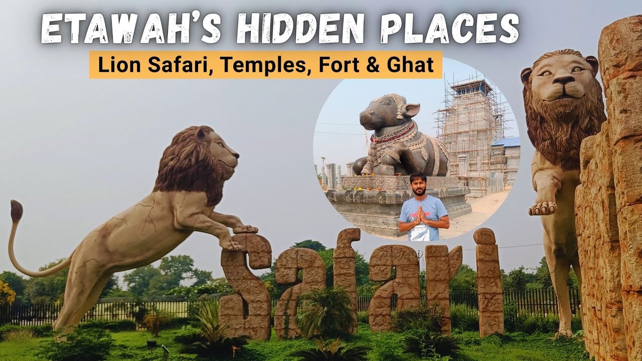 Etawah Lion Safari 🦁 | Kedareshwar Mahadev Temple | Complete Etawah Travel Vlog