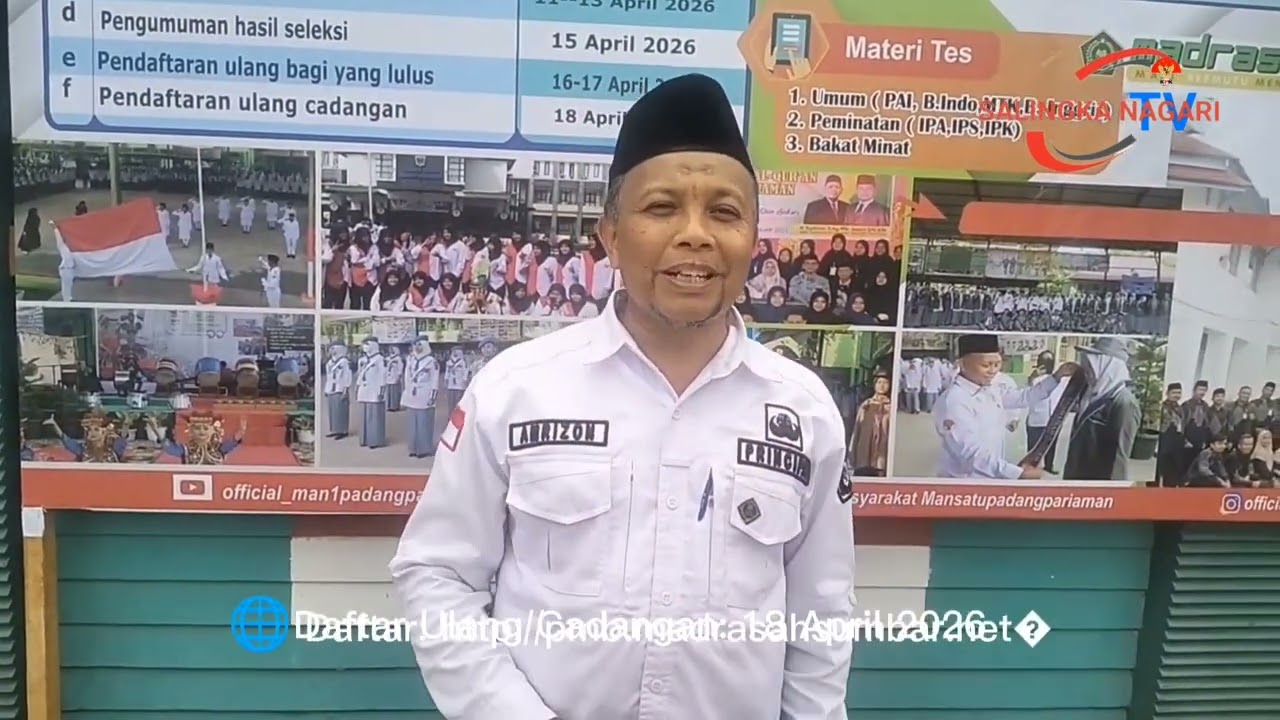 PMB 2026 / 2027 MAN1 PADANG PARIAMAN telah dibuka Ayoo... buruan daftar 