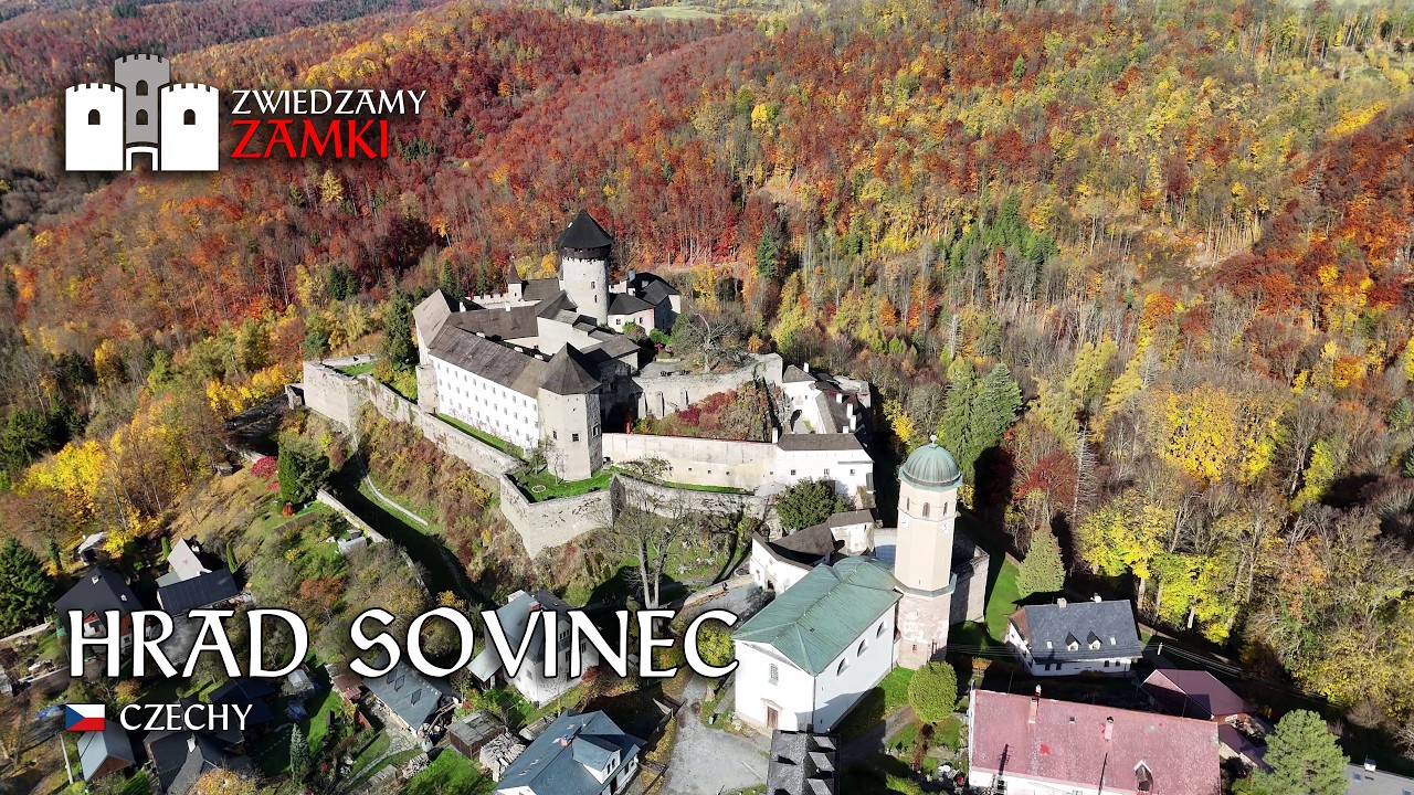 Hrad Sovinec Burg Eulenburg Nízký Jeseník Moravskoslezský kraj (The Czech Republic) Drone 4K
