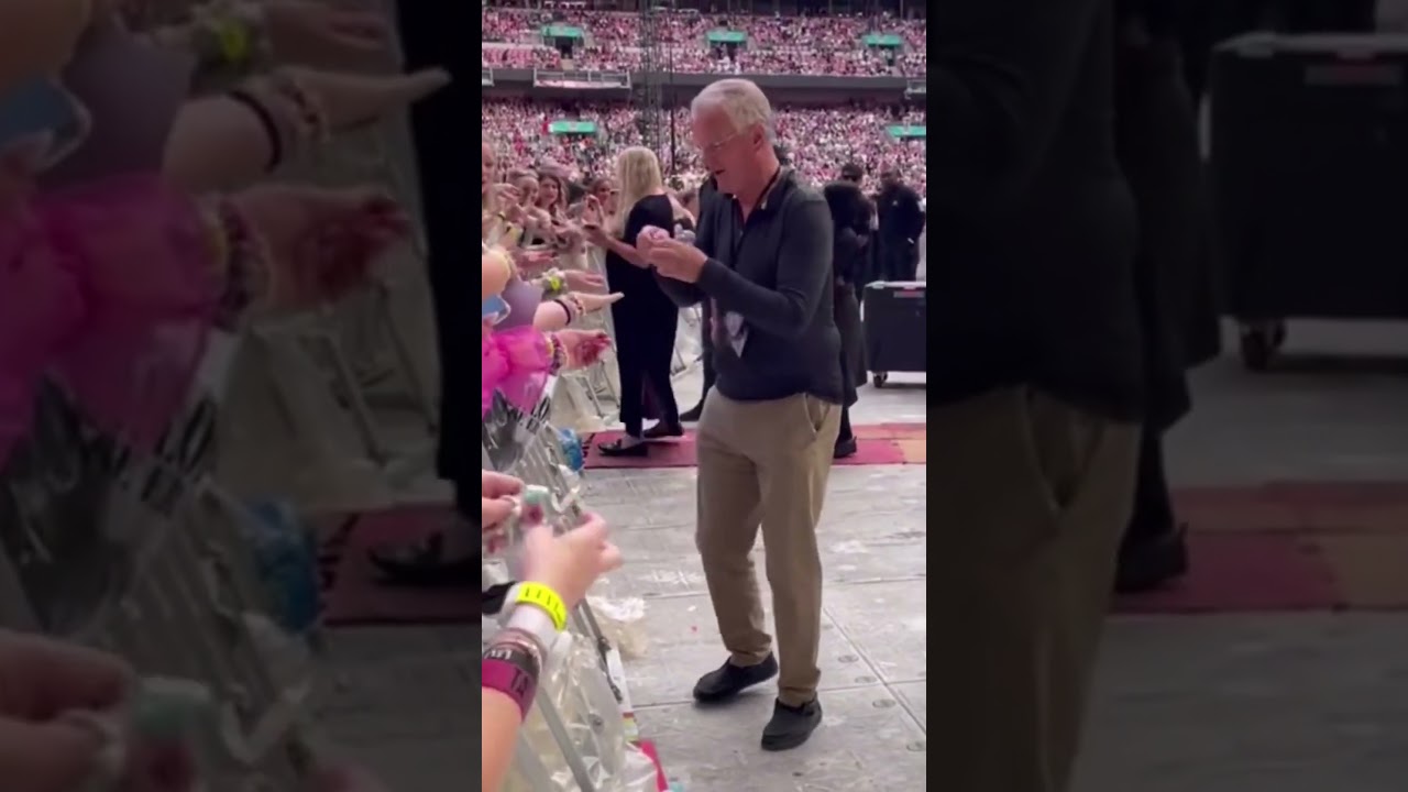 Taylor Swift's Dad Serves Up Chicken Tenders to Fans at Wembley Concert.
