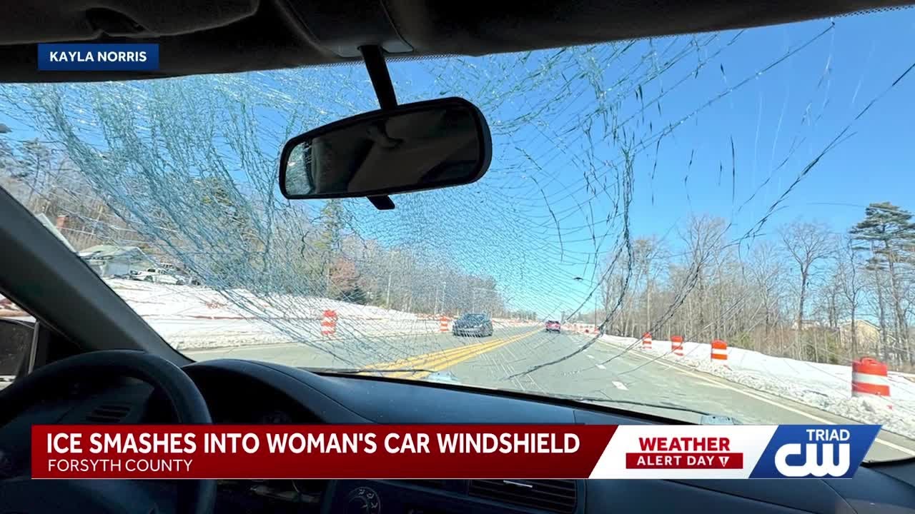 'There was just a glass explosion': Triad drivers warn of the danger of ice on moving vehicles