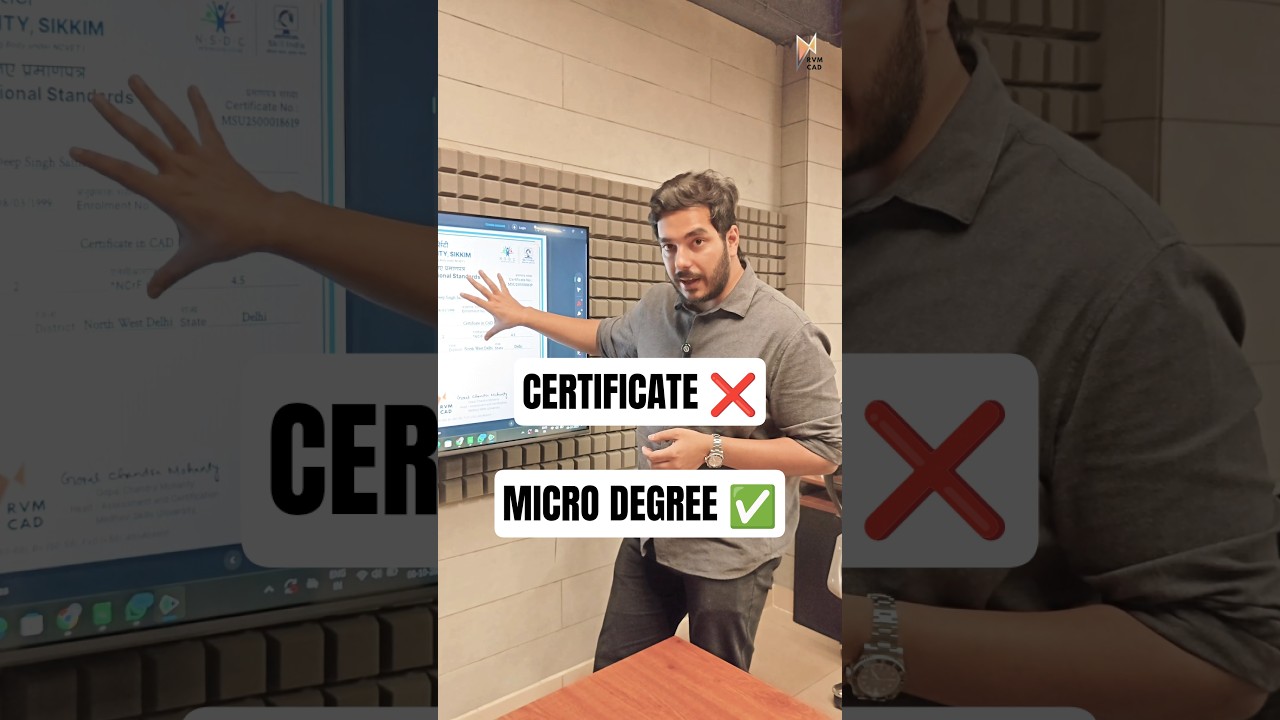 Certificate & Credits for Skill Courses at RVM CAD | India's No.1 Training with NSDC Certification