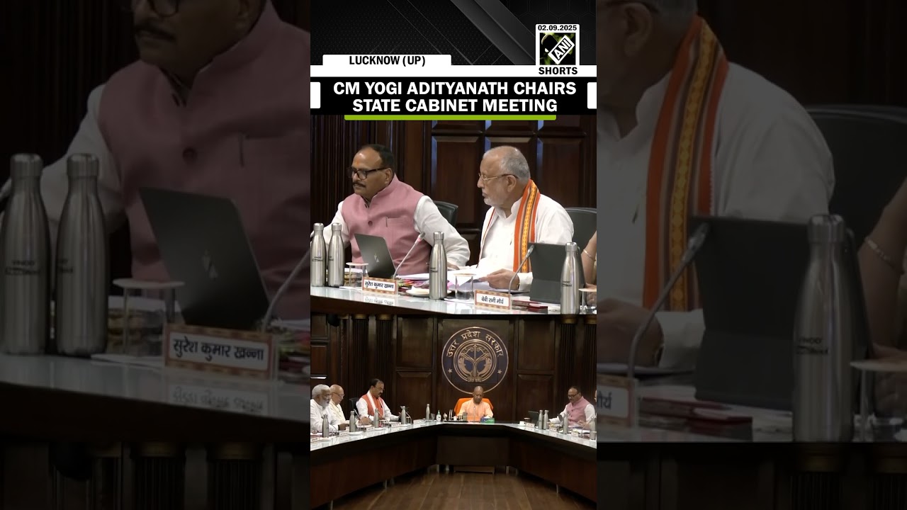 UP CM Yogi Adityanath chairs a state cabinet meeting in Lucknow