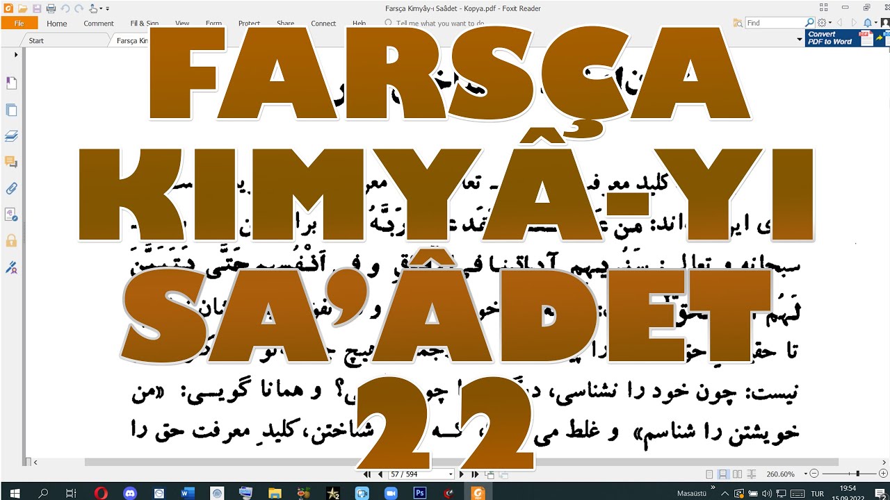 Farsça Kimyâ-yı Saâdet Eserinin Tercümesi - 22. Fesle Panzdehom 2
