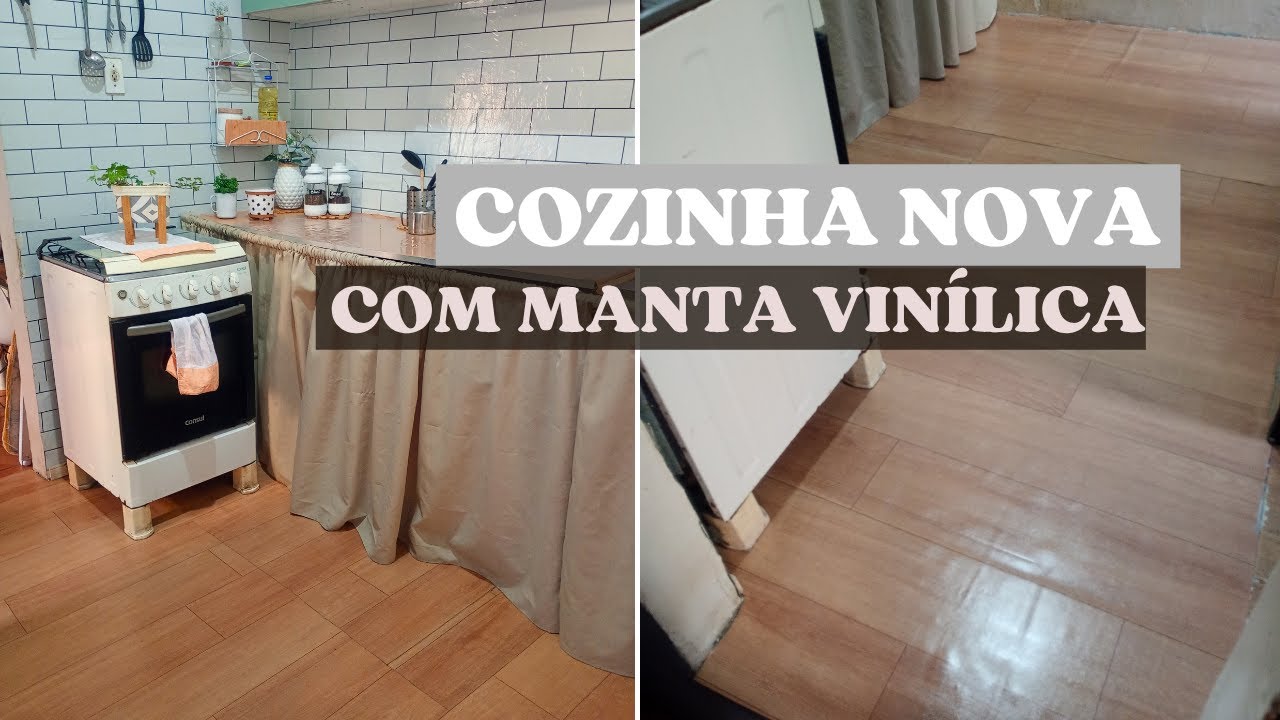 ✨ COMO TROQUEI O PISO DA COZINHA -  TRANSFOMAÇÃO BAIXO CUSTO  COM MANTA VINÍLICA I EU AMEI ❣️