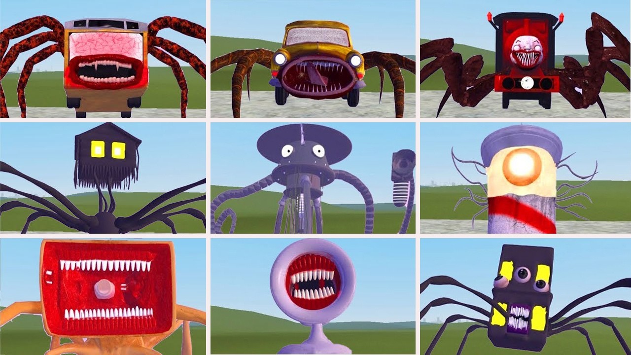 Monster Battle: HOUSE HEAD,CAR EATER,BUS EATER,CHOO CHOO CHARLES,HOUSE HEAD,TRAIN EATER (GMOD)