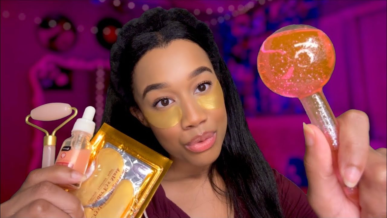 ASMR Girl Who Has an Over The top Skincare Routine Does Your Skincare at a Sleepover 🧴🧖