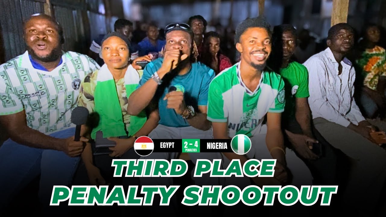 FULL PENALTY SHOOTOUT REACTION | EGYPT VS NIGERIA AFCON THIRD PLACE MATCH