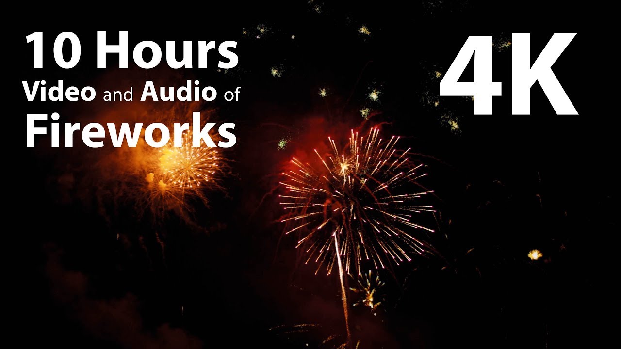4K 10 hours -  4th July / New Year Fireworks Display Filmed - celebration, relaxation