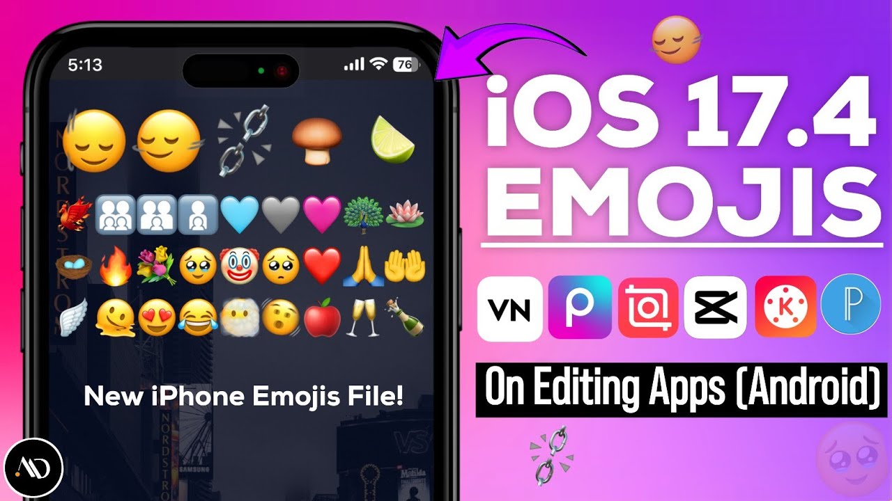 How To Get iOS 17.4 EMOJIS on Editing Apps For Android (Without Zfont) | New iPhone EMOJIS ✨