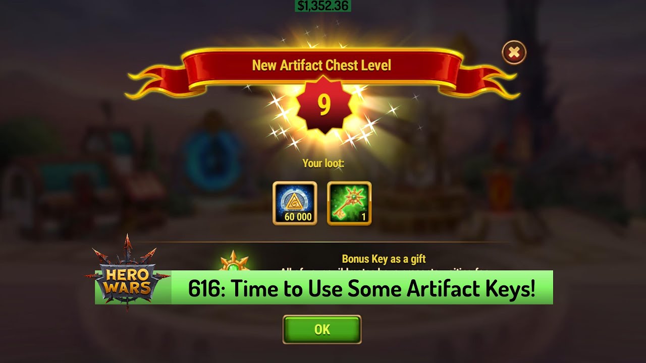 Let's Play Hero Wars 616: I Made it to Artifact Chest Level 9!  Finishing Legacy of the Great Ones
