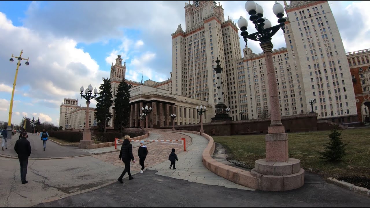 Walking tour in Moscow state university. 4K 60fps. | МГУ Москва.