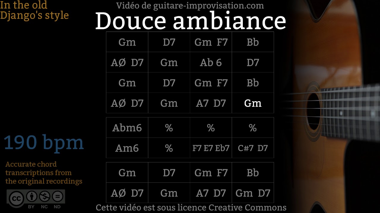 Douce ambiance (190 bpm) - Gypsy jazz Backing track / Jazz manouche