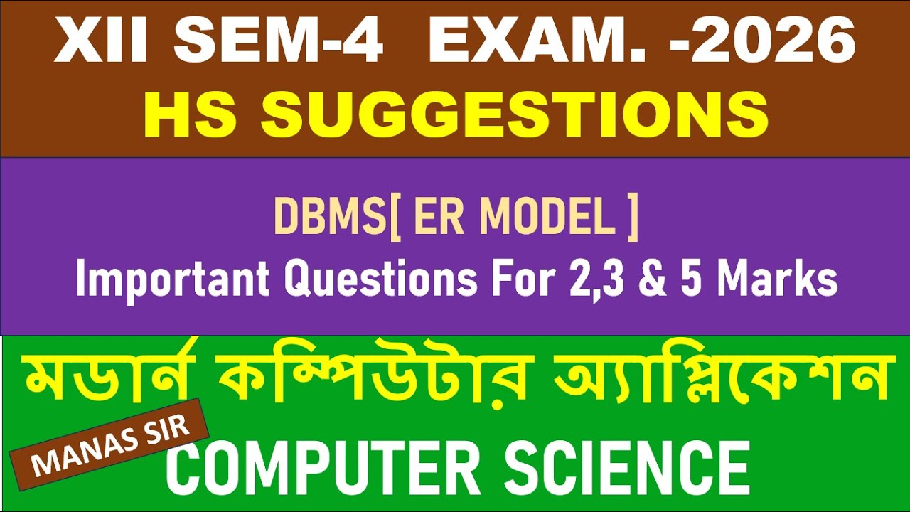 Suggestions XII Sem 4 Modern Computer Application || ComputerScience || HS Exam 2026