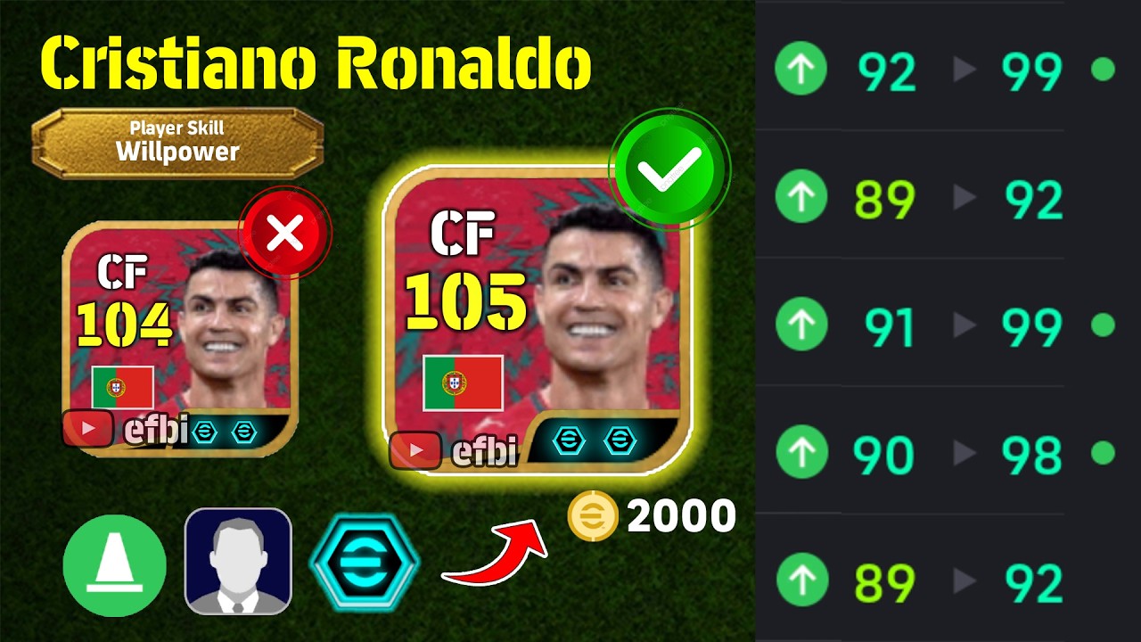 Cristiano Ronaldo 105 BEST TRAINING with Booster, Max Level, Player Progression eFootball 2026
