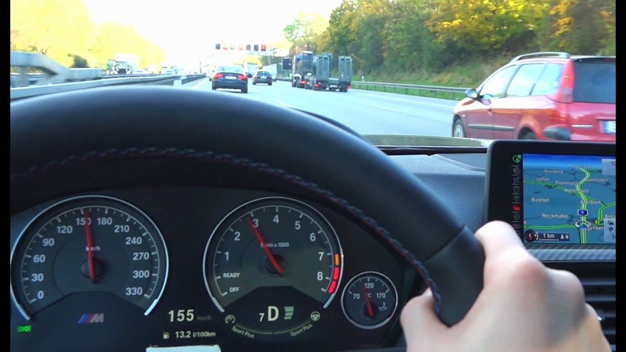 BMW M4 Acceleration Onboard Autobahn Driver View Kickdown Shift Down Sound F82 Turbo Coupe