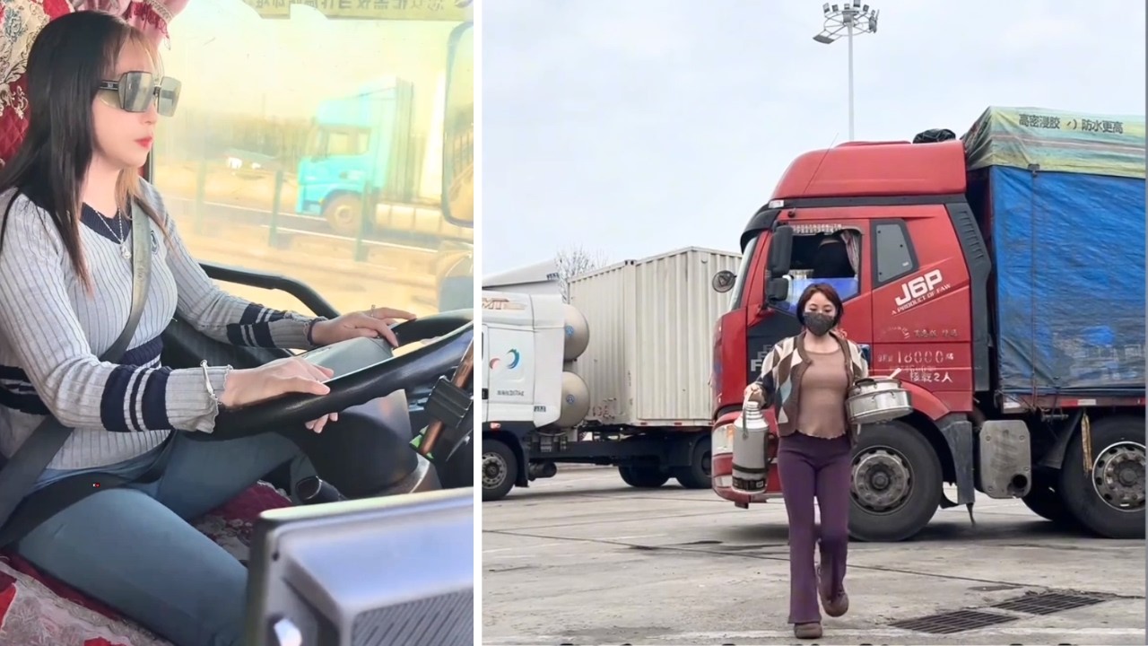 Everyday Life of Female Truck Driver Anzong, From Loading Cargo to Long Highway Drives