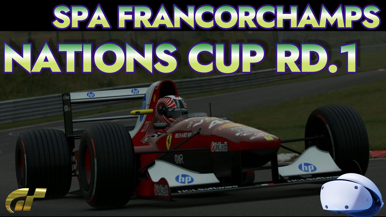 GT7 Nations Cup Rd.1 90's F1 race in the Rain PSVR2 onboard (raw footage)