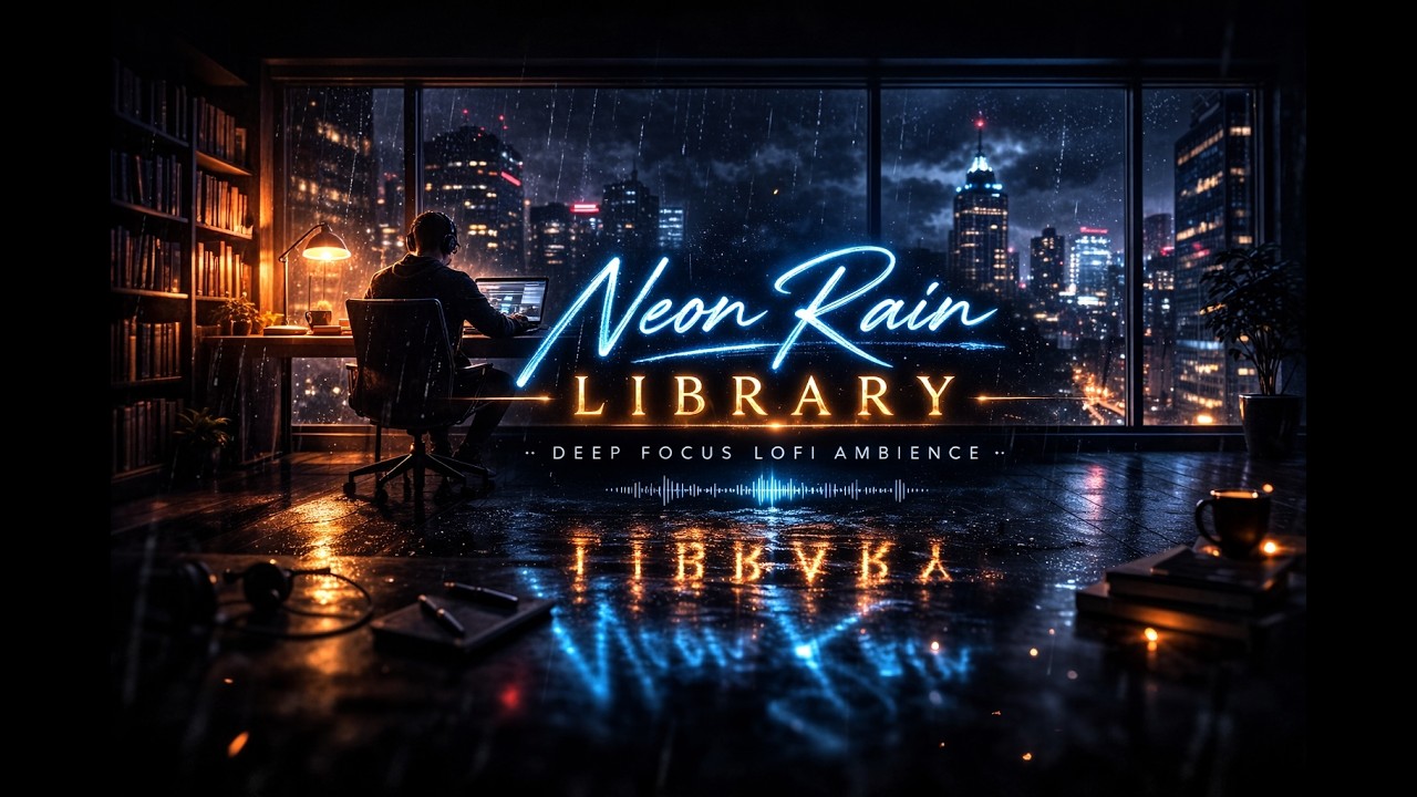 4 HOURS Rainy Neon Night 🌧️ | Deep Focus LoFi Beats for Studying & Working