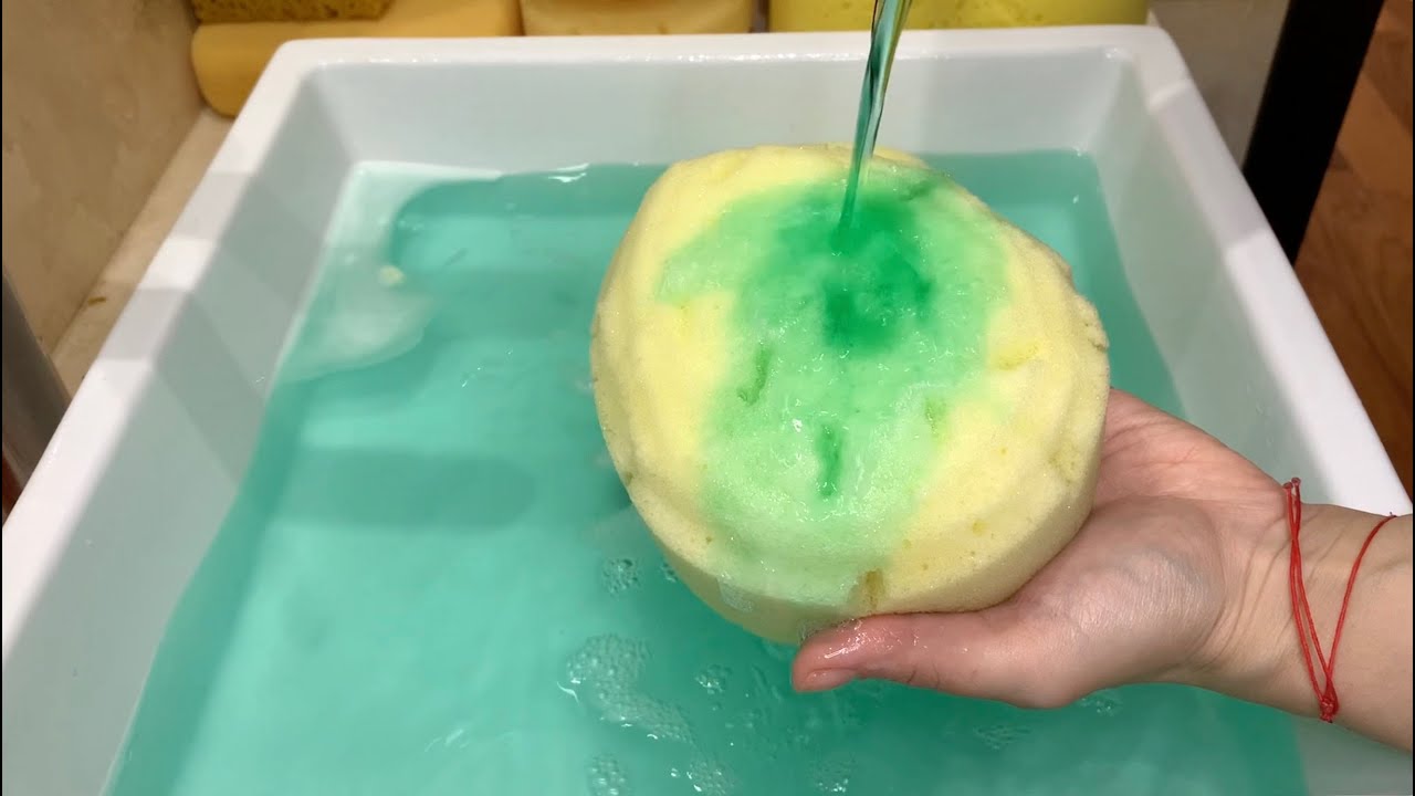 🍋+🌿 LEMON MINT FABULOSO 🍋+🌿 Watery Squeezes & Lots of Suds - sponge ASMR