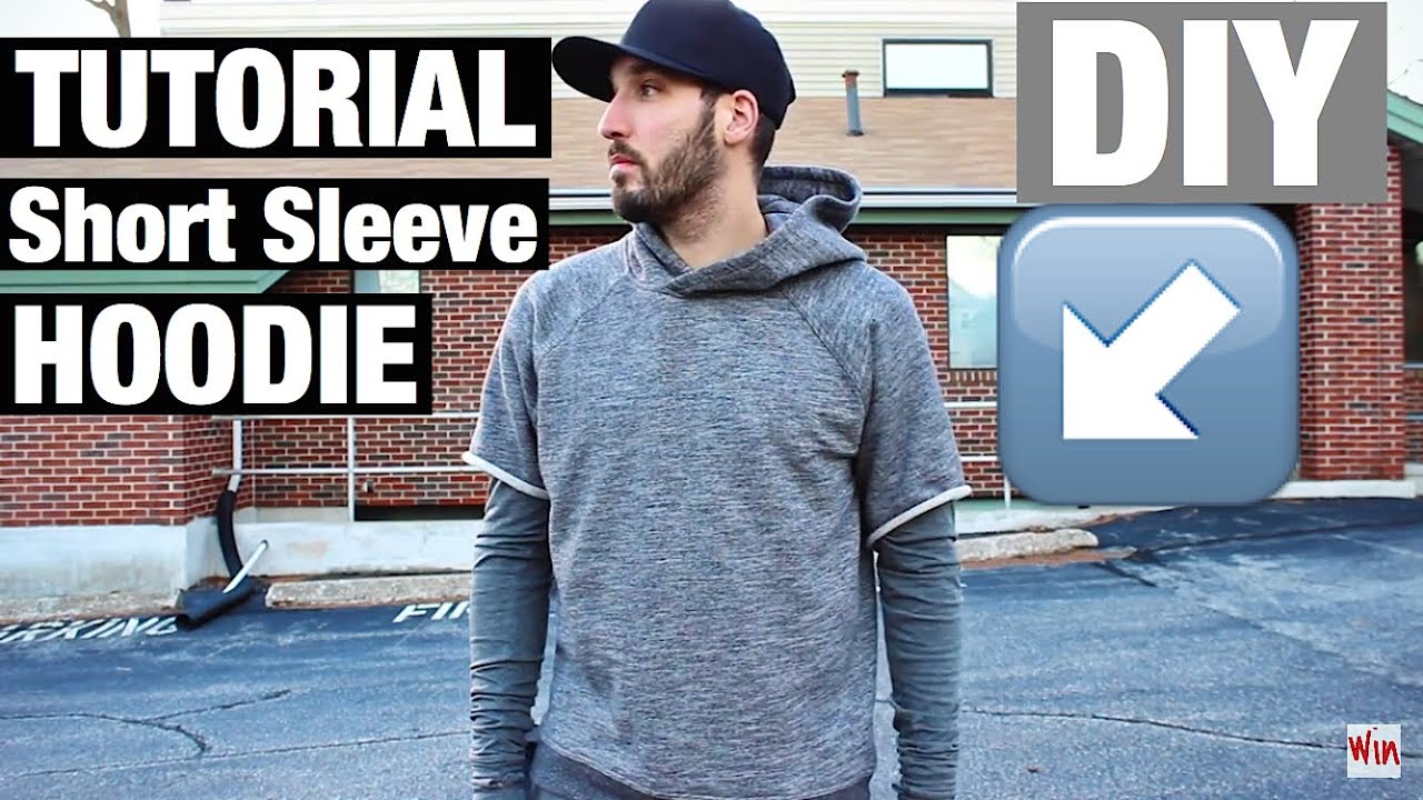 HOW TO TURN AN OLD SWEATSHIRT INTO SOMETHING WEARABLE AGAIN! DIY - Short Sleeve Hoodie Tutorial