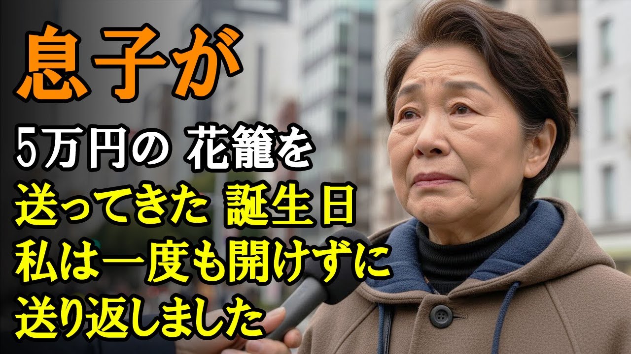 息子が5万円の花籠を送ってきた誕生日、私は一度も開けずに送り返しました
