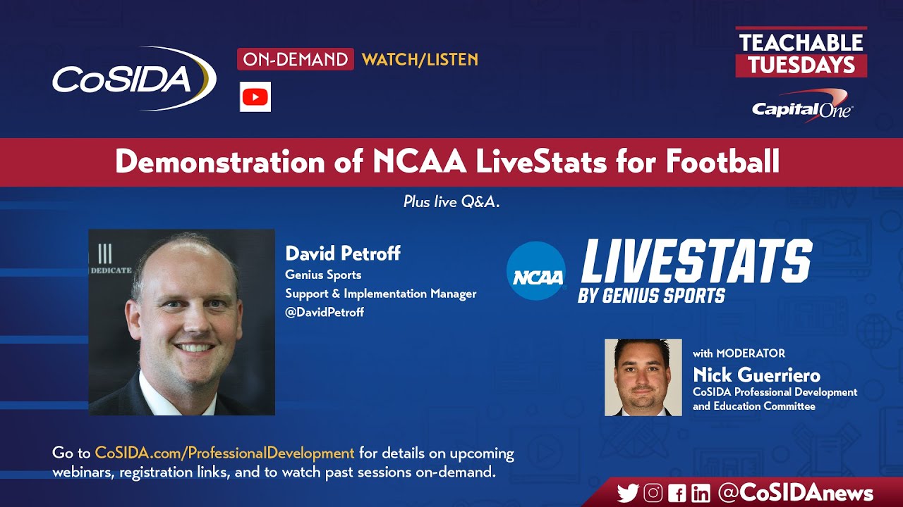 Demonstration of NCAA LiveStats for Football with David Petroff of Genius Sports