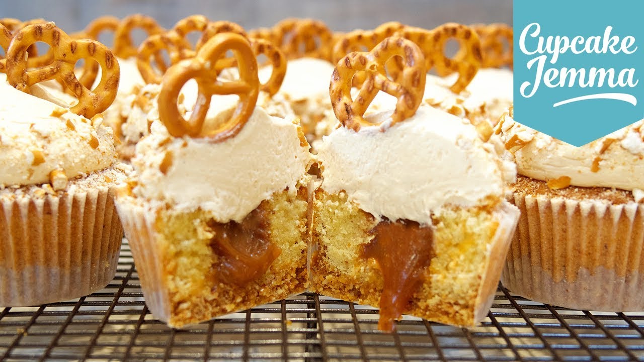 Pretzel & Salted Caramel Cupcakes Collab with The Boy Who Bakes | Cupcake Jemma