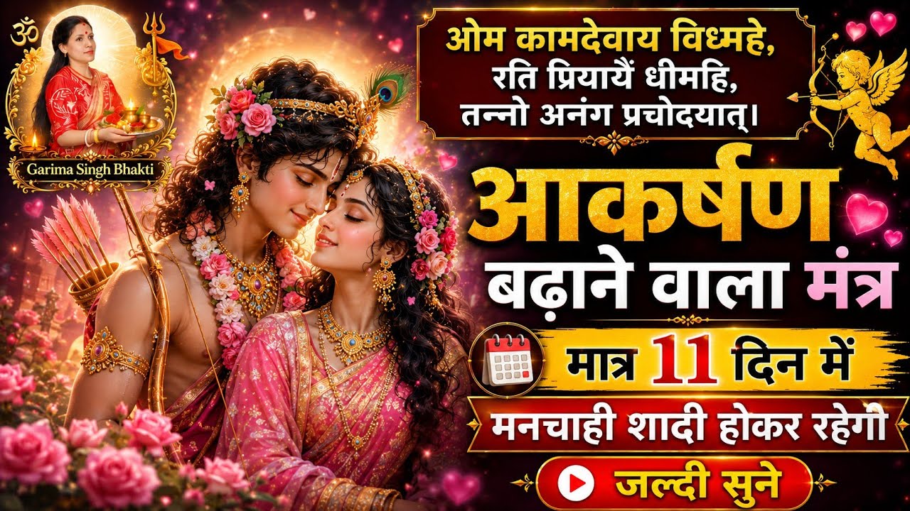 Om kamdeway vidhmahe, rati priyaye dhimahi, tanno anang prachodayat.कामदेव का शाबर आकर्षण मंत्र।