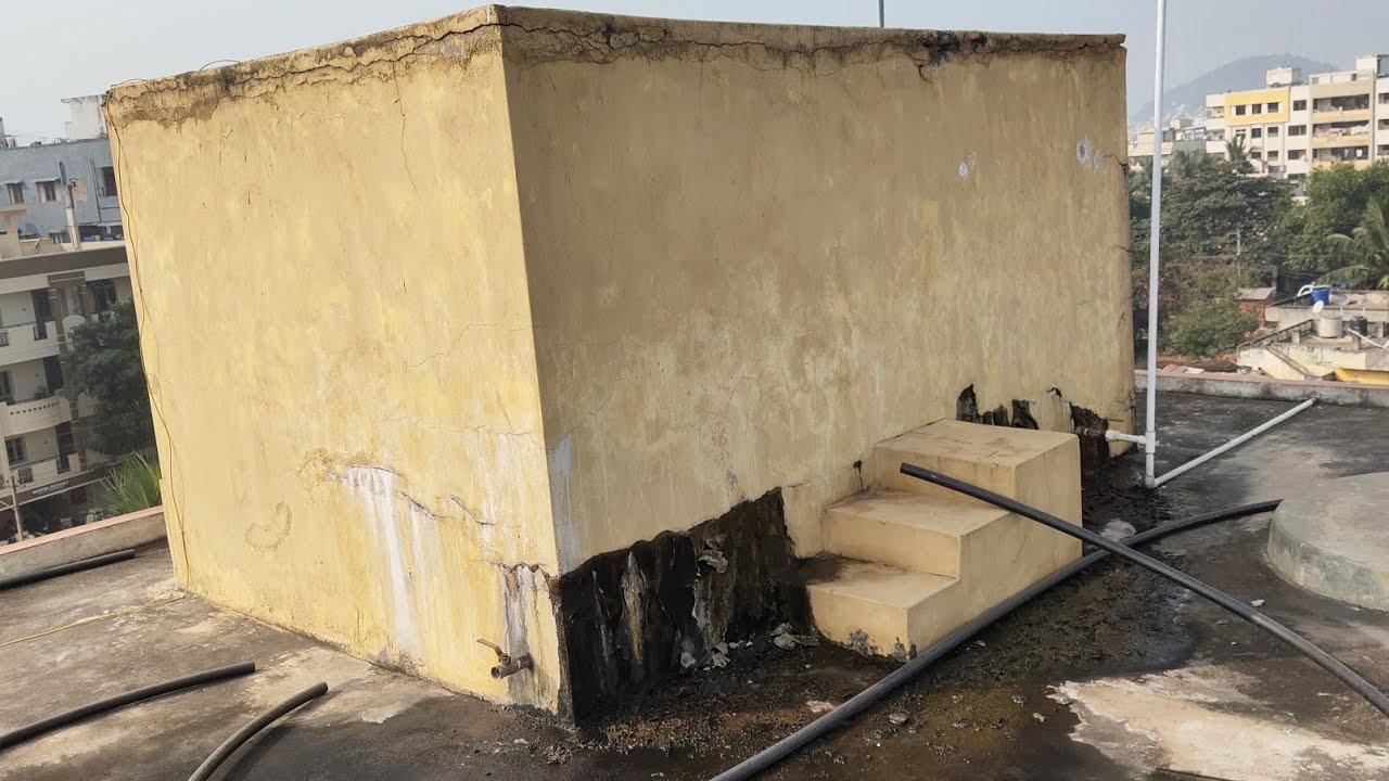 Cement water tank leakage repair || Rcc water tank leakage repair || Fosroc Waterproofing #watertank