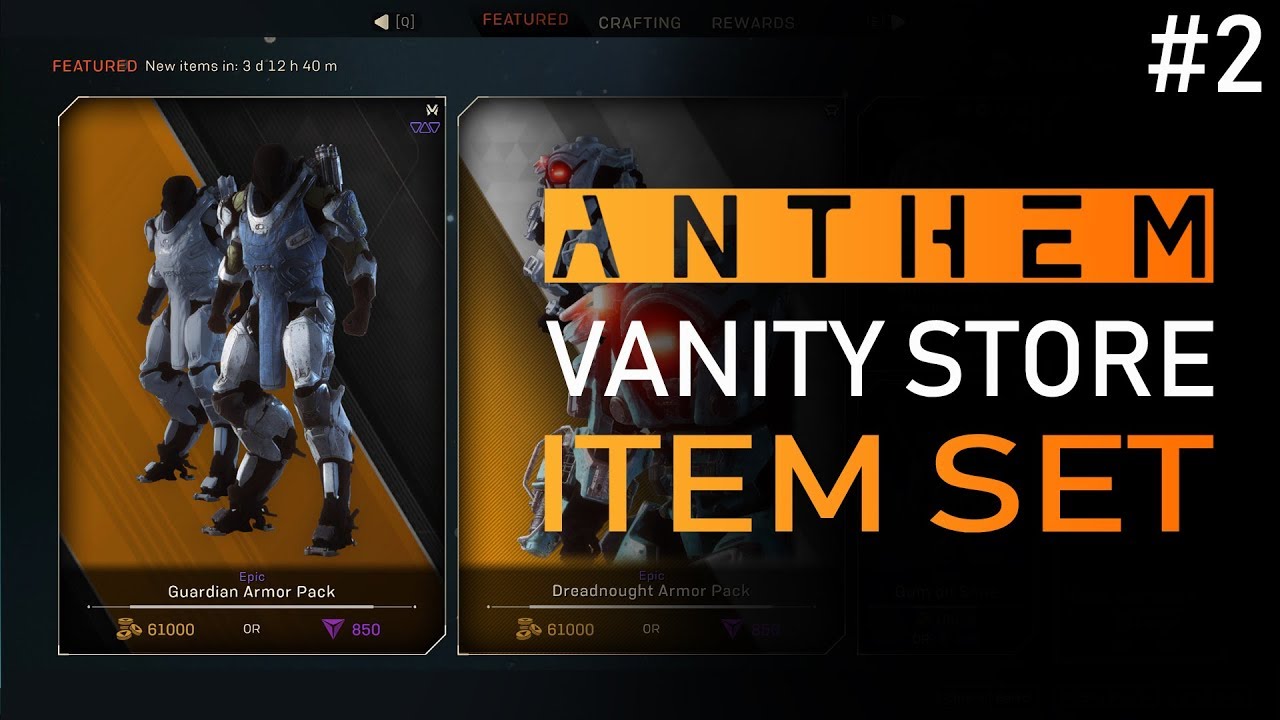 Anthem | Vanity Store NEW ITEMS Skins, Emotes, More!