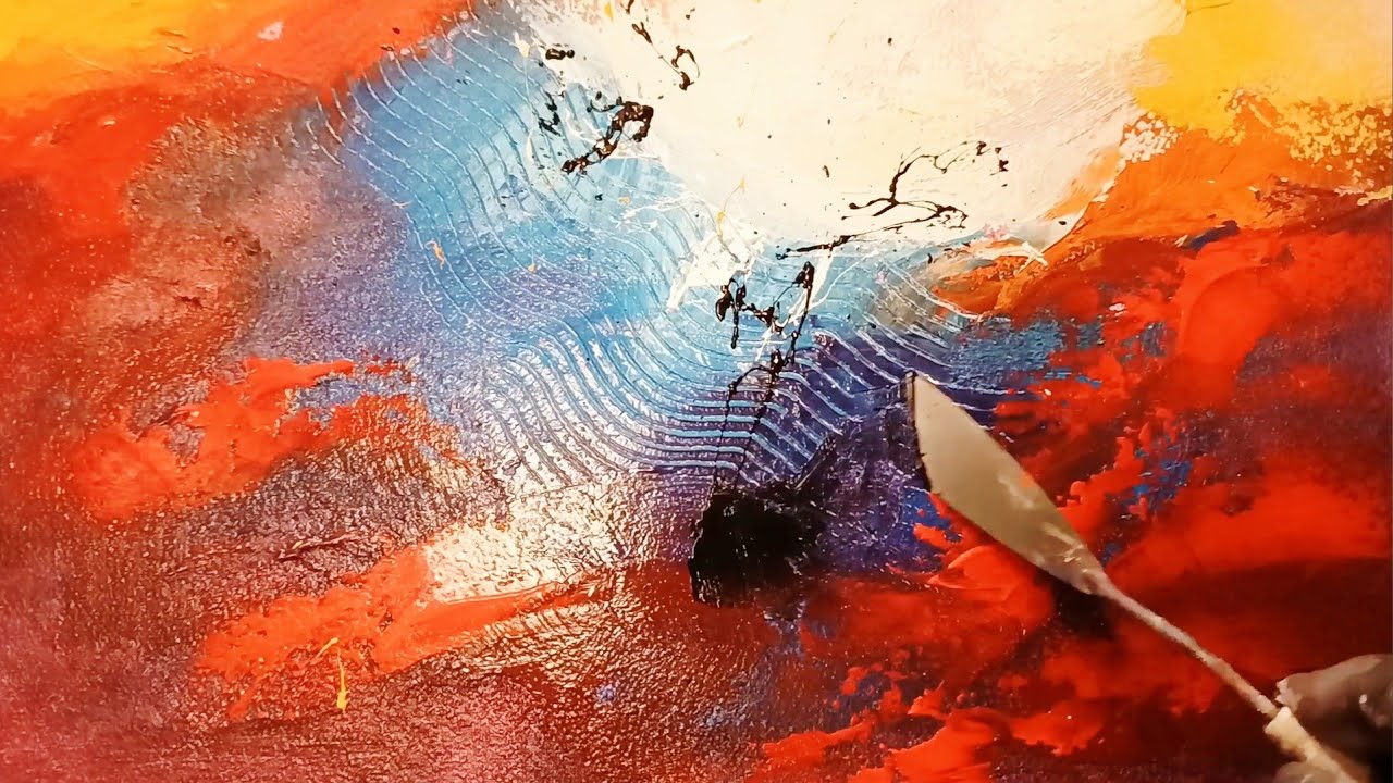 Abstract Energy #3—Step-by-Step Knife & Brush Painting Tutorial #abstractart #arttutorial#impasto