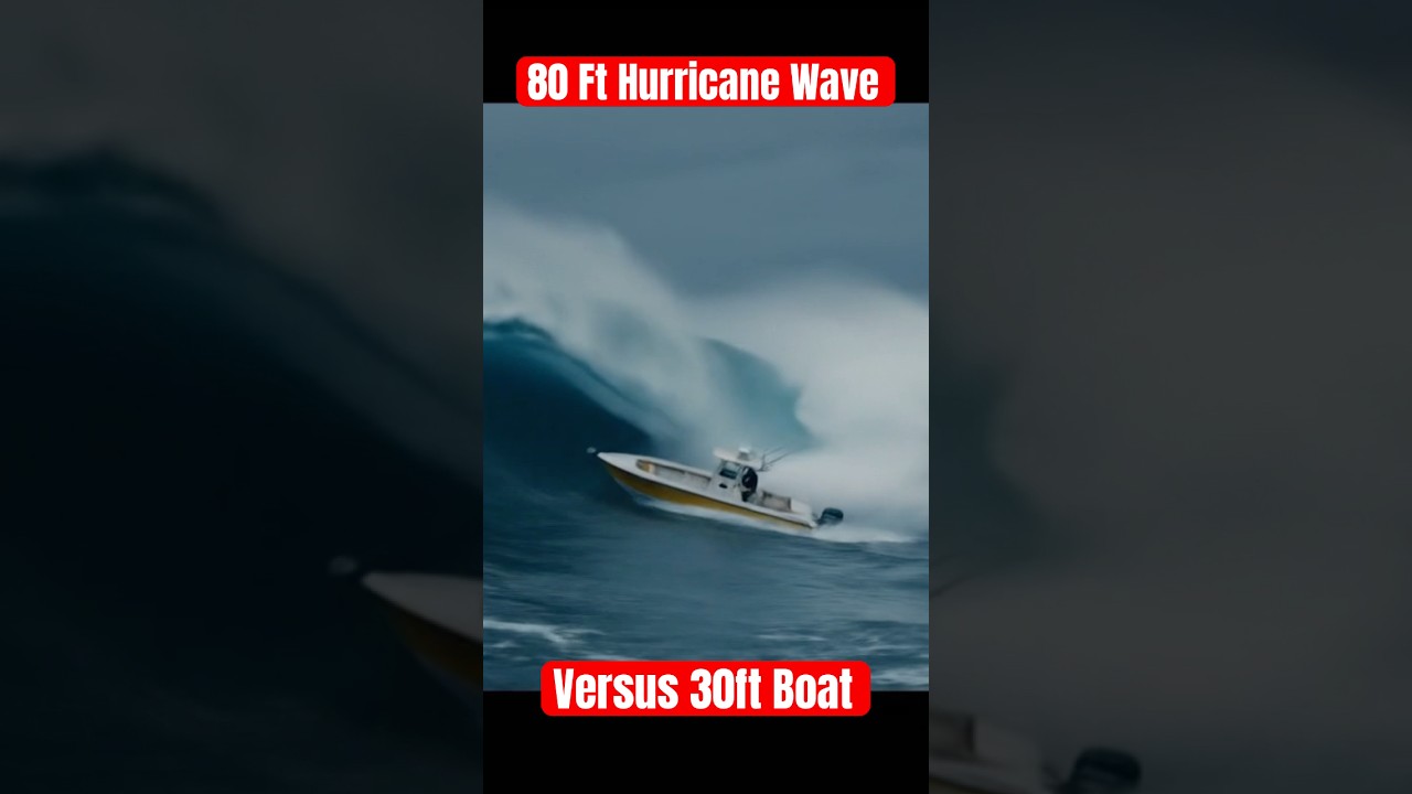 80ft Hurricane wave vs 30ft boat #boat #hurricane #boating #boats #fishing