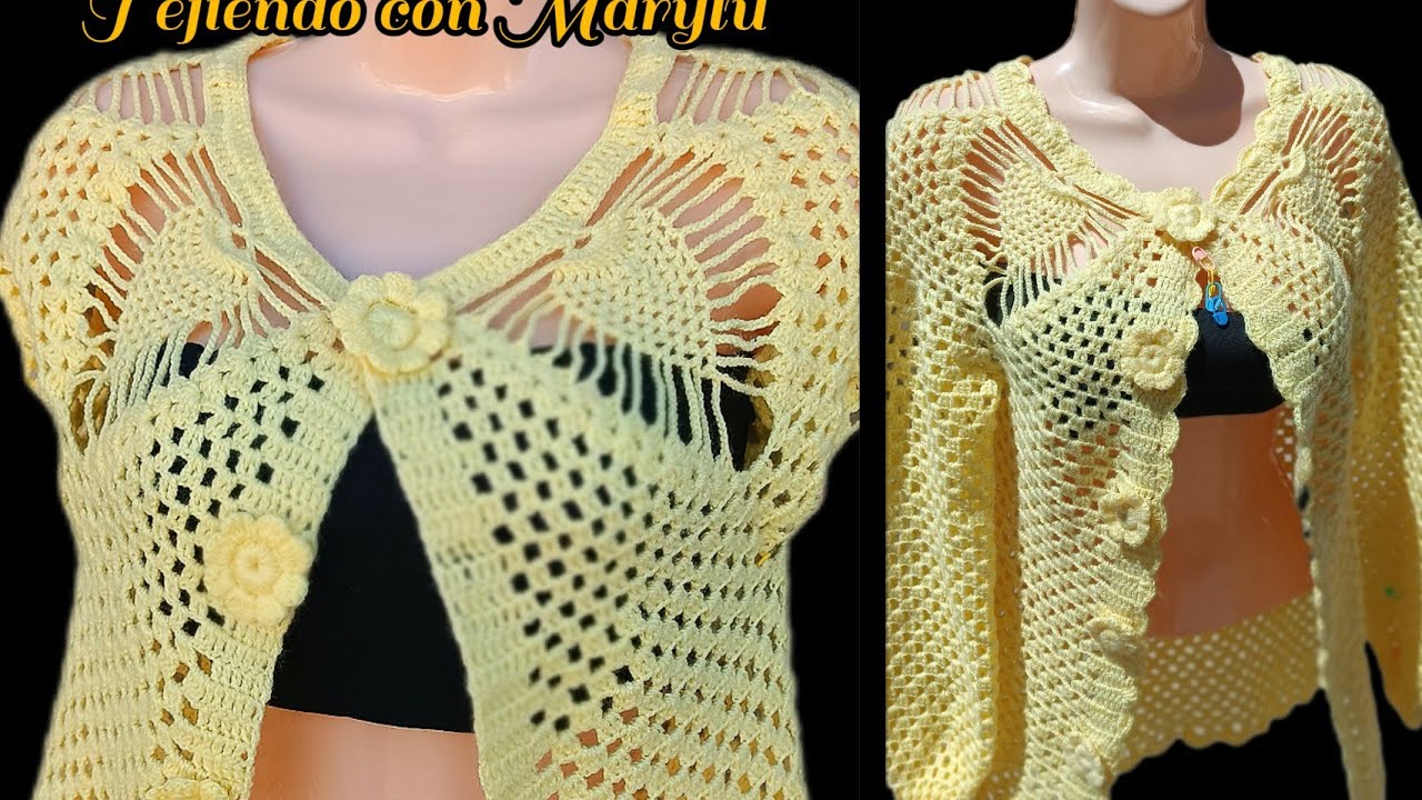 blusa tejido a ganchillo con piñas video completo  #blusatejido