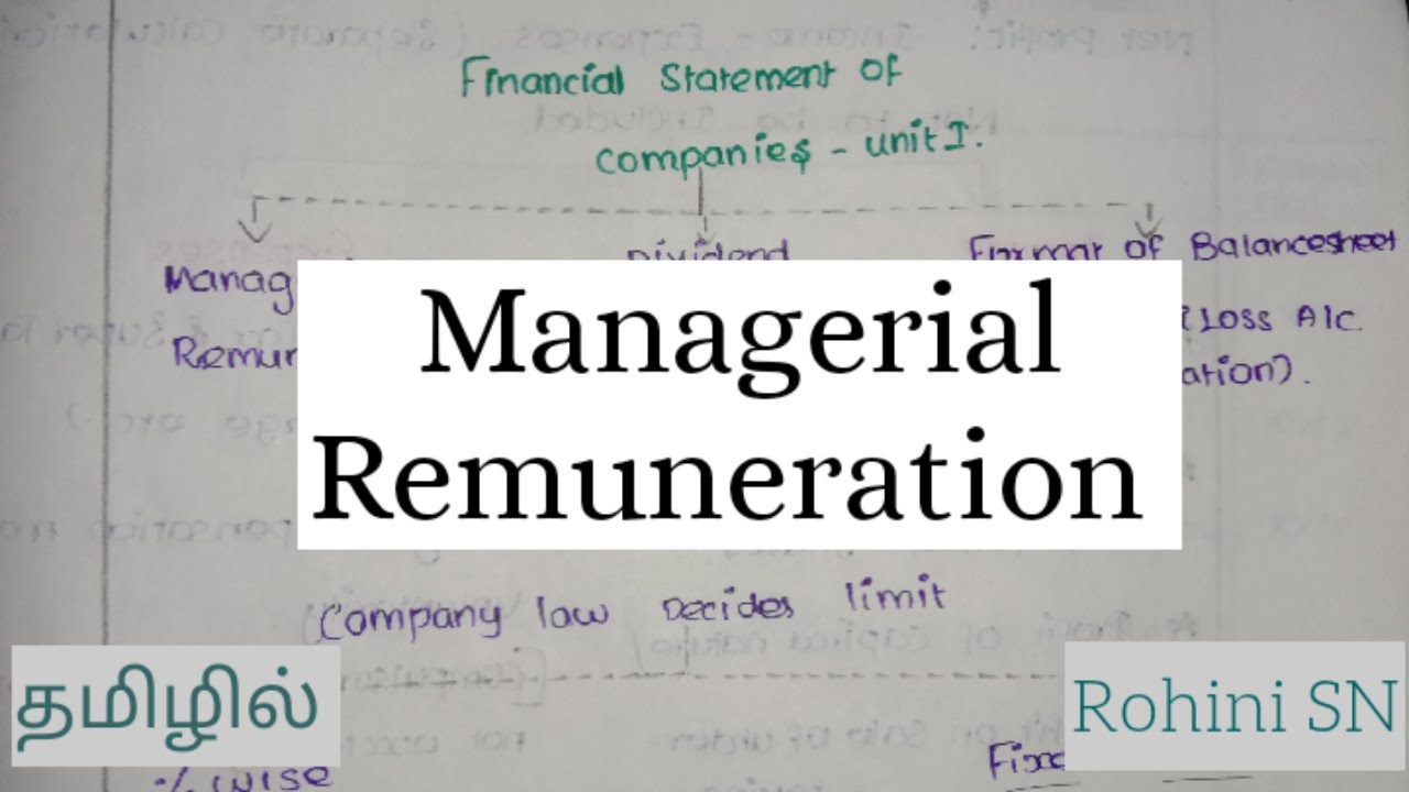 Managerial Remuneration in Tamil / Financial Statement of Companies