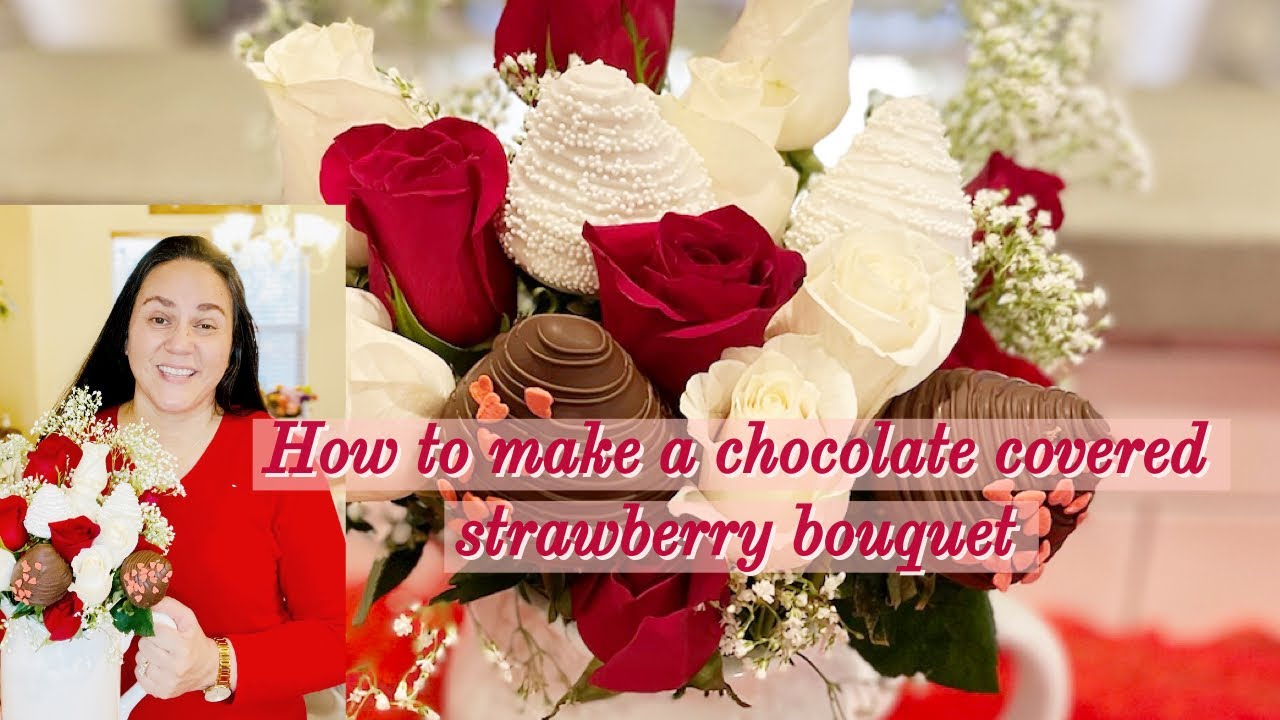 HOW TO MAKE A CHOCOLATE COVERED STRAWBERRY BOUQUET / @Spring's Soulful Home