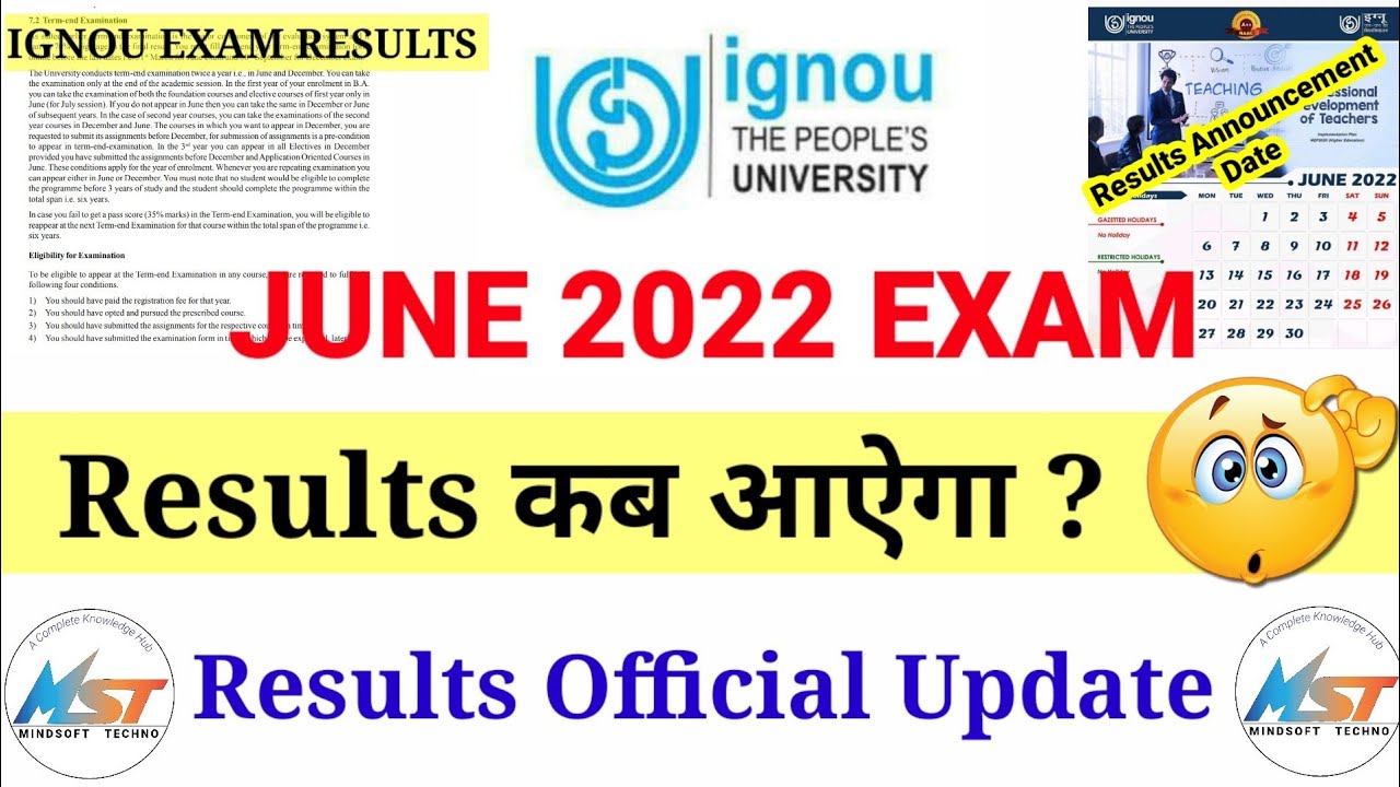 IGNOU June 2022 Exam Results Announcement Update | How To Check IGNOU Result | Full Information