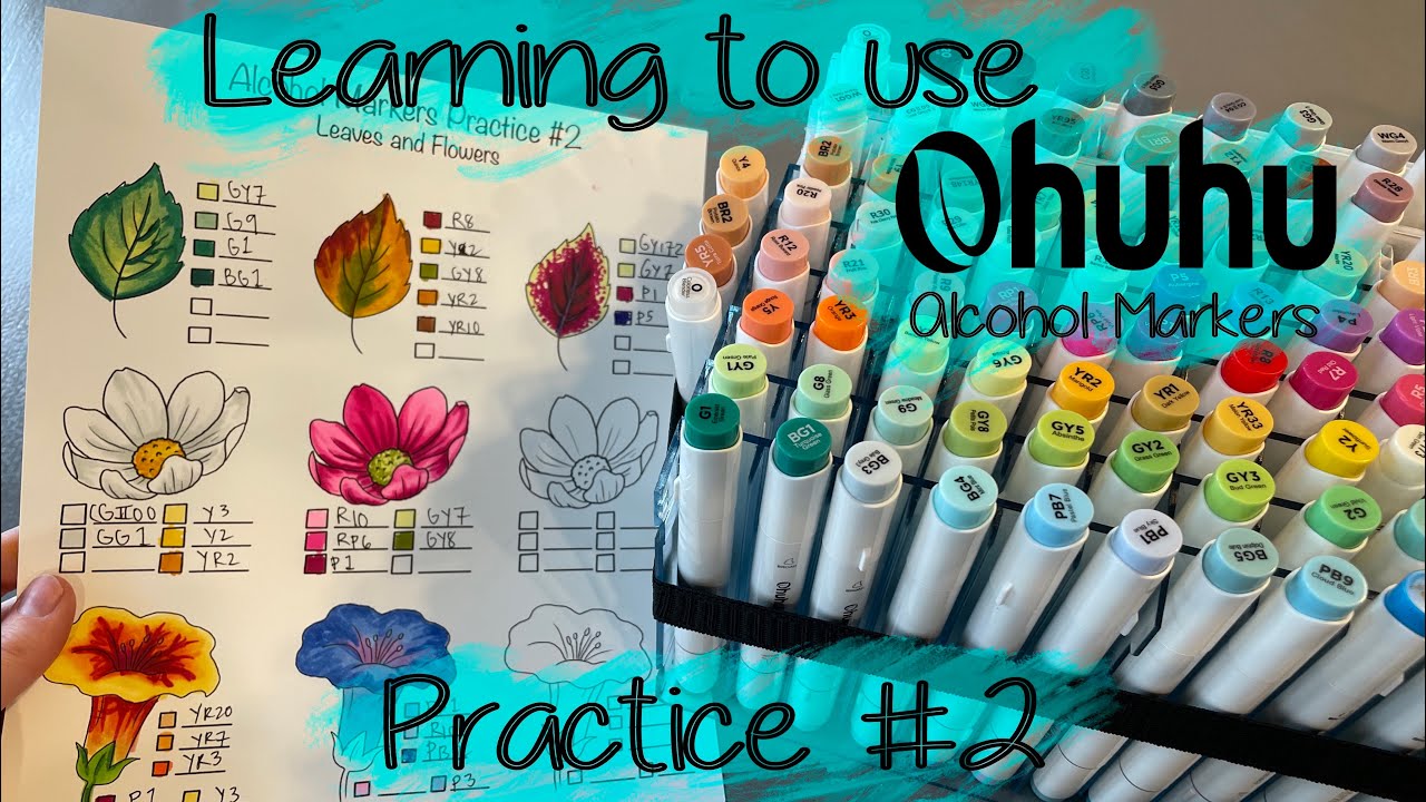 Newbie Learning How to use Alcohol Markers #2 (Leaves and Flowers)