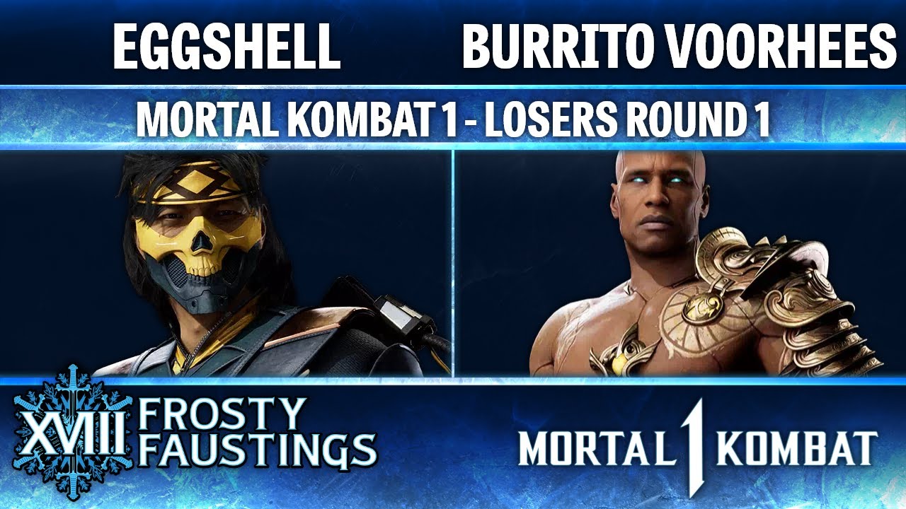 Frosty Faustings XVIII LOSERS ROUND 1 - Eggshell (Raiden, Takeda) vs Burrito Voorhees (Geras) - MK1