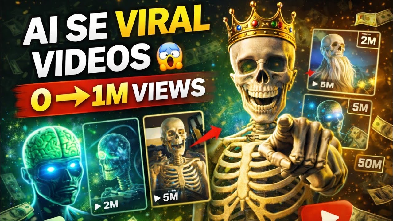 Youtube channel idea AI Skeleton Niche Is Exploding 💀 4 Lakh Subscribers in 30 Days Full Free Course