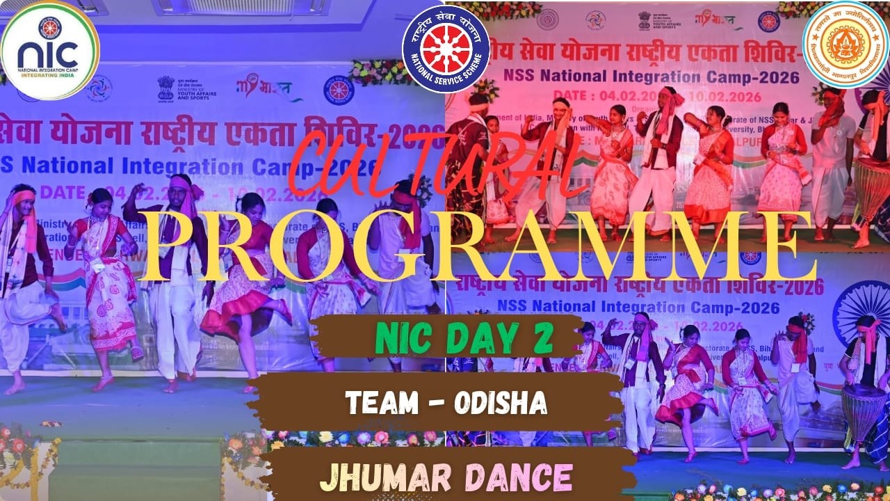 NIC 2026 Cultural Night | Jhumar Dance by Team Odisha | NSS National Integration Camp Day 2