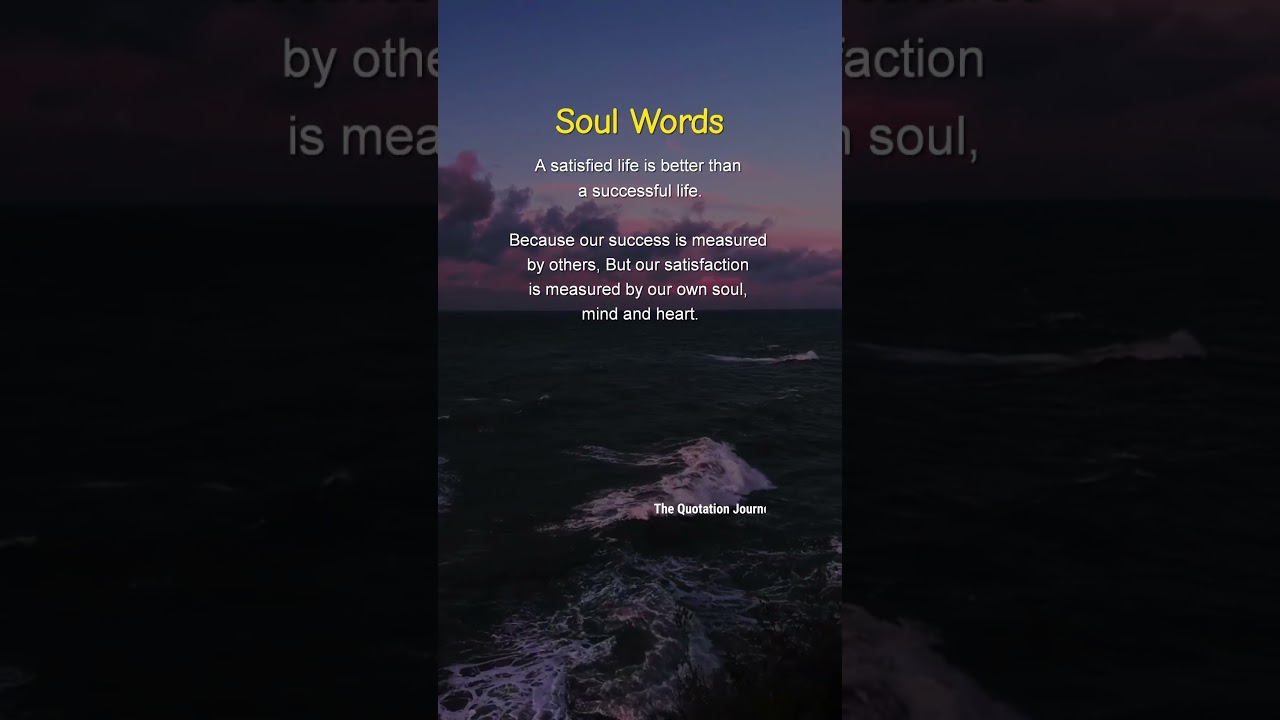 Success or Satisfaction? 💭 Listen to Your Soul