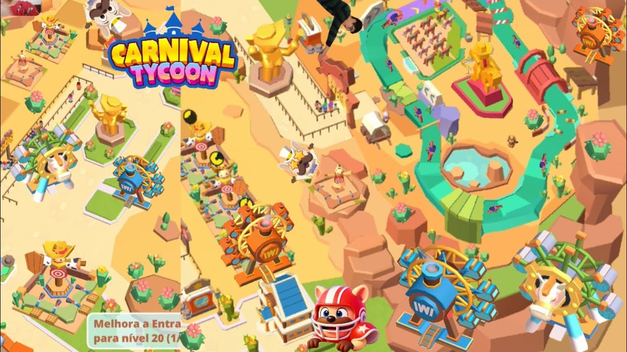 Carnival Tycoon, 16, Entrei no Parque com tema de Velho Oeste, Jogando com Alan de Abreu 