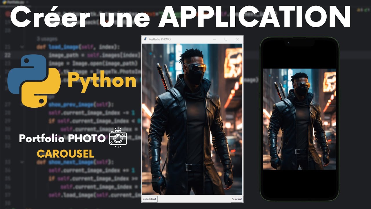 Création d'une APPLICATION 🐍Python | Portfolio Carousel PHOTO📷