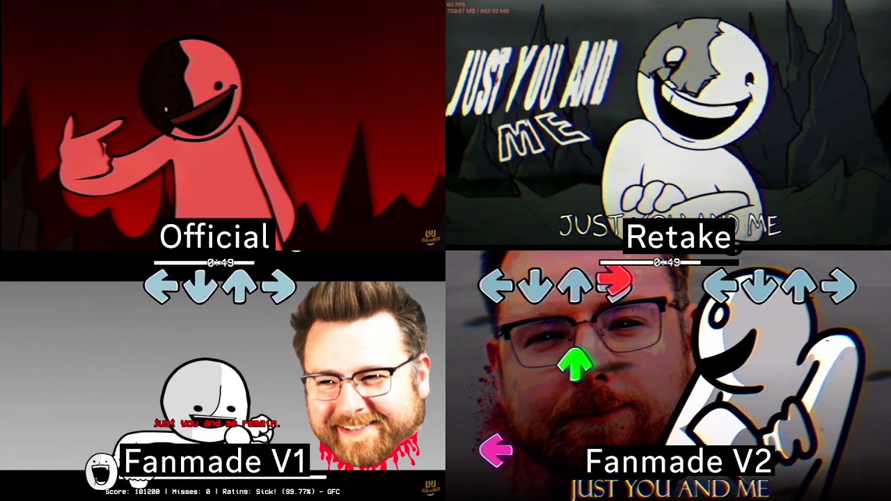 FNF ASDF'S ENDLESS MUFFIN TIME: OFFICIAL Vs RETAKE Vs Fanmade V1 vs V2