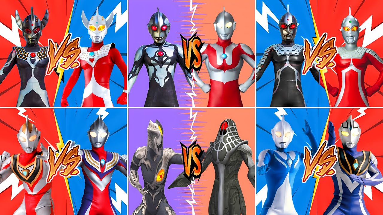 CHAOSROID T VS ULTRAMAN TARO, CHAOSROID U VS ウルトラマン, CHAOSROID S VS ULTRASEVEN, KYRIELOID VS WAROGA