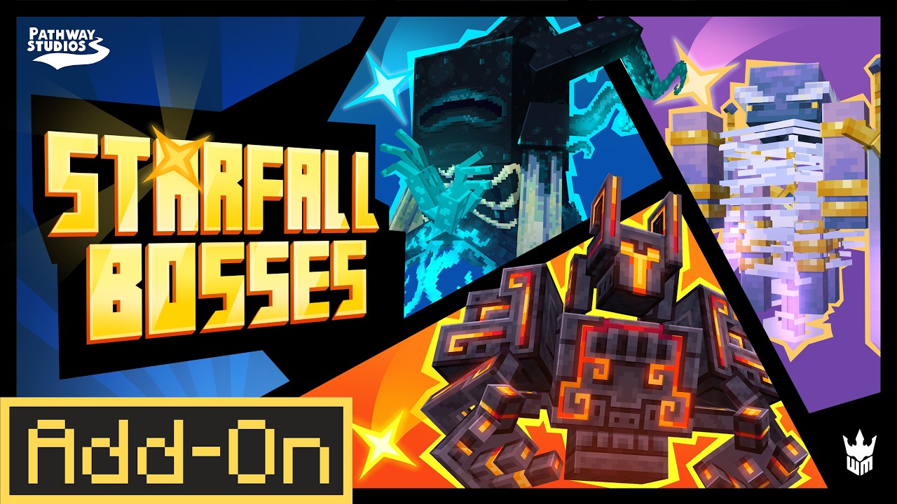 STARFALL BOSSES ADDON Adds 9 NEW Bosses in Minecraft Bedrock?!