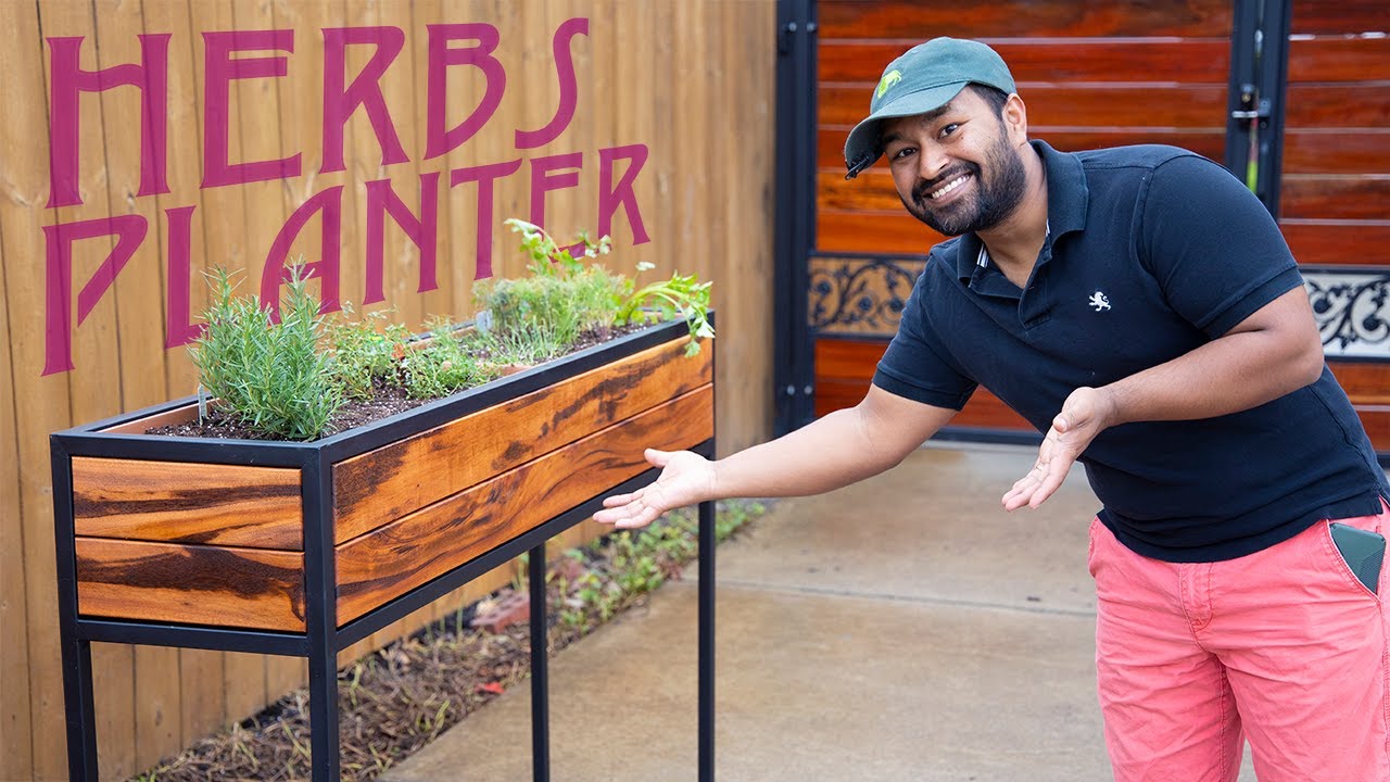 Raised Bed/Garden - Metal and Wood Herb Planter Box